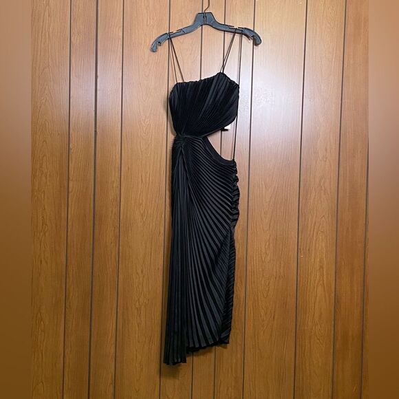 Alice + Olivia Pleated Cut-Out Midi-Dress size 0 - Picture 7 of 14